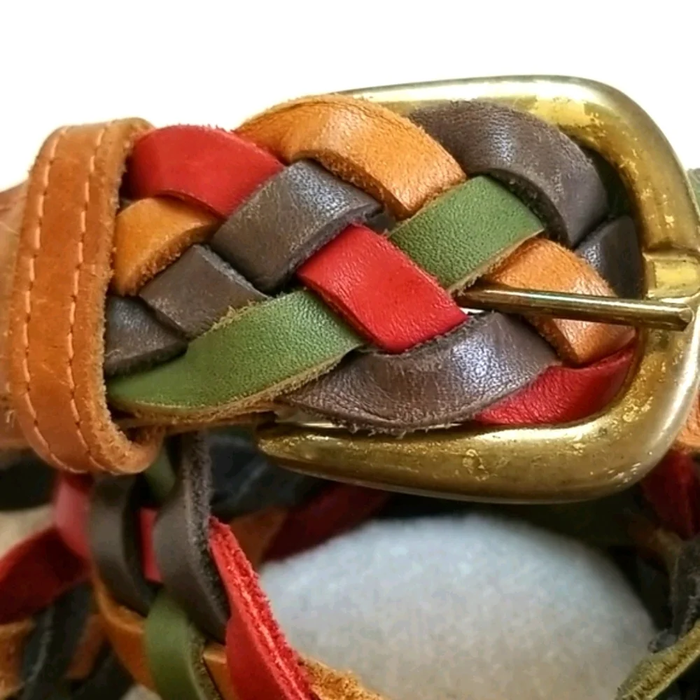 The Limited 90's Woven Rainbow Genuin Leather Belt
